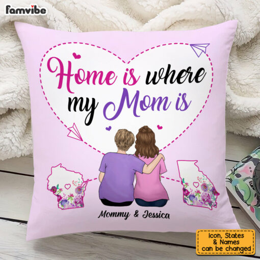 Personalized Long Distance Mom Home Pillow