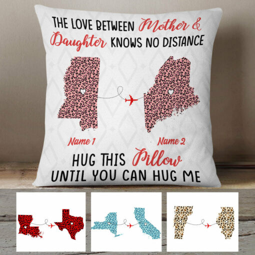 Personalized Long Distance Mother And Daughter Pillow