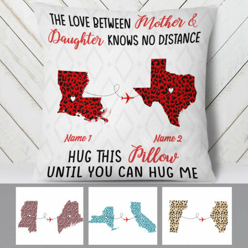 Personalized Long Distance Mother And Daughter Pillow