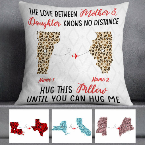 Personalized Long Distance Mother And Daughter Pillow