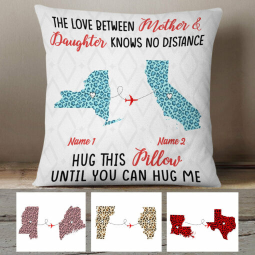 Personalized Long Distance Mother And Daughter Pillow