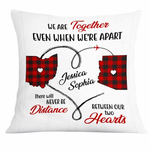 Personalized Long Distance Never Apart Pillow