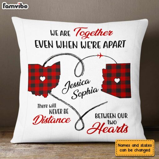 Personalized Long Distance Never Apart Pillow