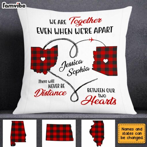 Personalized Long Distance Never Apart Pillow