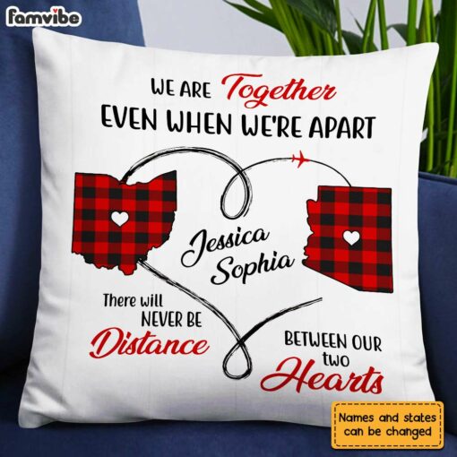 Personalized Long Distance Never Apart Pillow