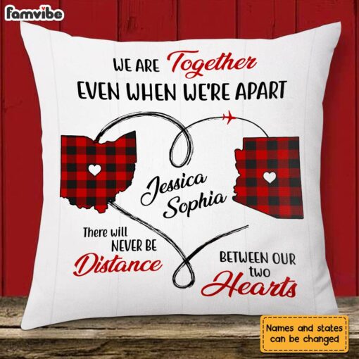 Personalized Long Distance Never Apart Pillow