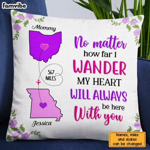 Personalized Long Distance No Matter How Far Pillow