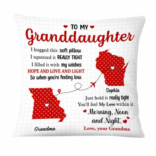 Personalized Long Distance Polka Dot Pillow