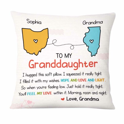 Personalized Long Distance Relationship Grandma Grandkids Cartoon Pillow