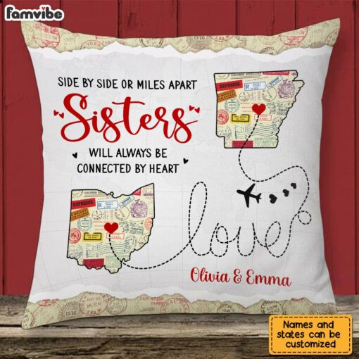 Personalized Long Distance Sister Pillow