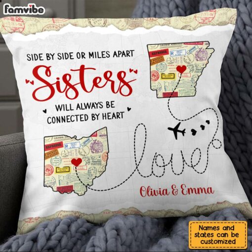 Personalized Long Distance Sister Pillow