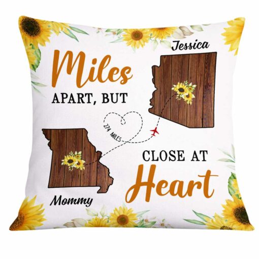 Personalized Long Distance Sunflower Pillow