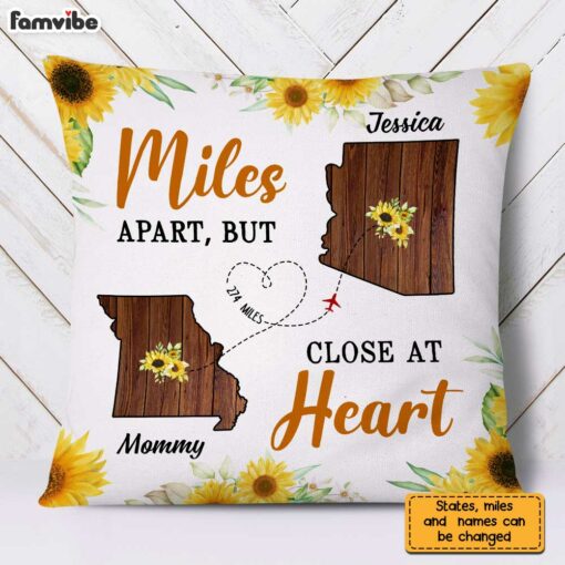 Personalized Long Distance Sunflower Pillow