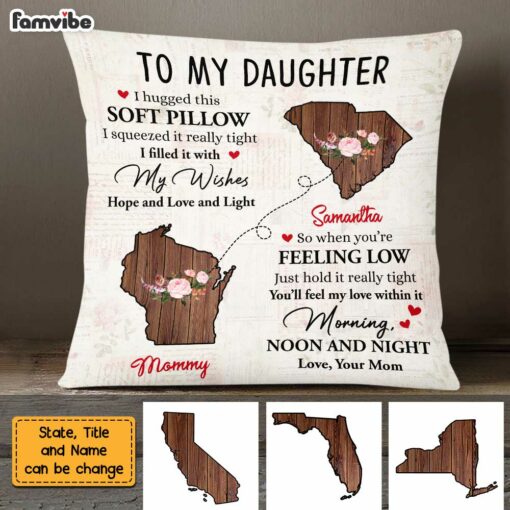 Personalized Long Distance To Daughter Pillow