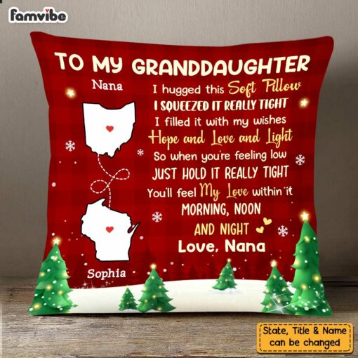 Personalized Long Distance To Granddaughter Pillow