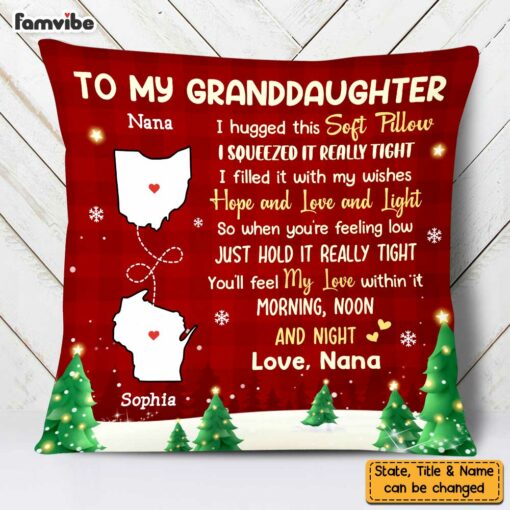 Personalized Long Distance To Granddaughter Pillow