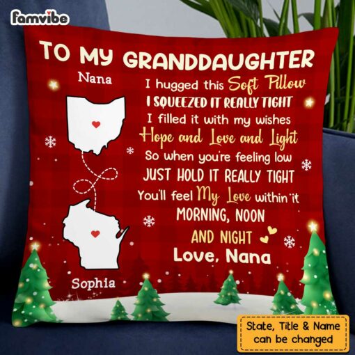 Personalized Long Distance To Granddaughter Pillow