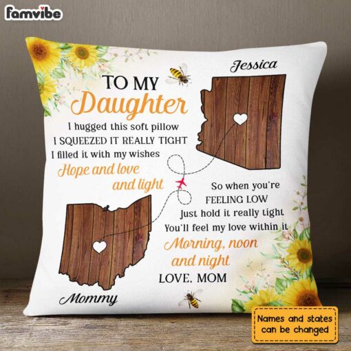 Personalized Long Distance To My Daughter Pillow