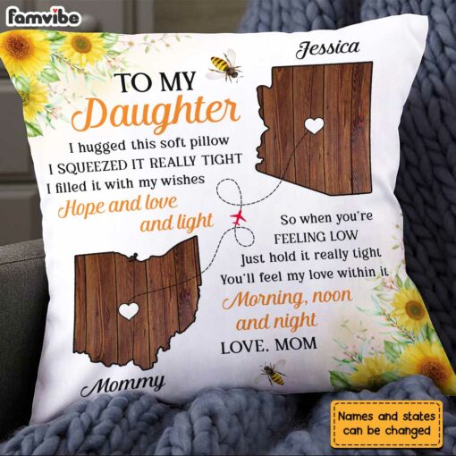 Personalized Long Distance To My Daughter Pillow