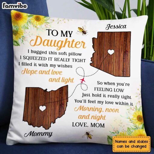 Personalized Long Distance To My Daughter Pillow