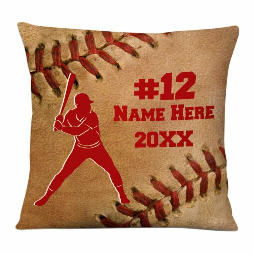 Personalized Love Baseball Player Pillow