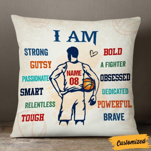 Personalized Love Basketball Player Pillow