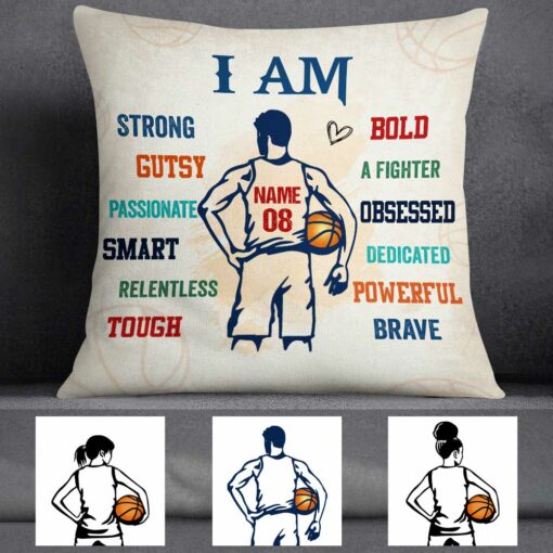 Personalized Love Basketball Player Pillow