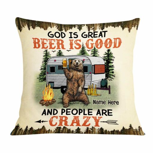 Personalized Love Camping Beer Pillow