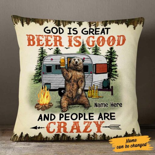 Personalized Love Camping Beer Pillow