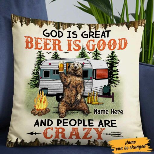 Personalized Love Camping Beer Pillow