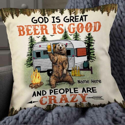 Personalized Love Camping Beer Pillow