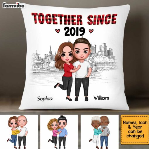 Personalized Love Couple Together Since Pillow