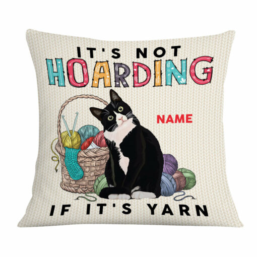 Personalized Love Crochet Cat Pillow