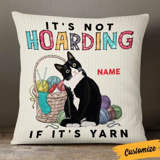 Personalized Love Crochet Cat Pillow