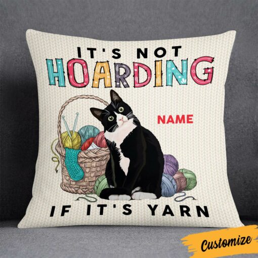 Personalized Love Crochet Cat Pillow