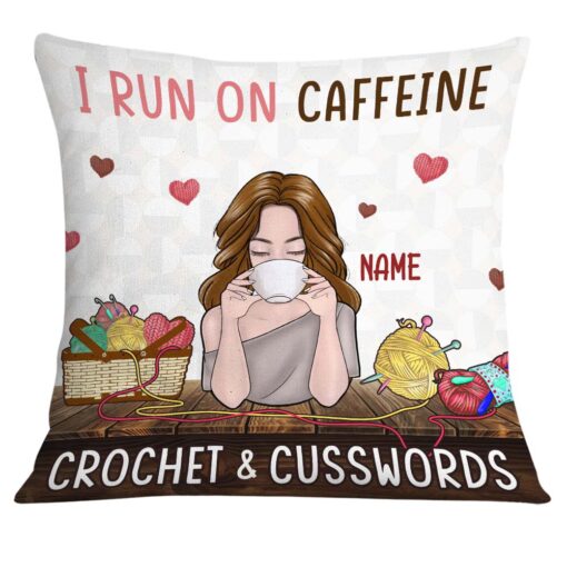 Personalized Love Crochet Coffee Pillow