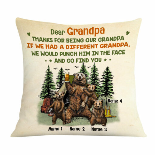 Personalized Love Dad Grandpa Bear Pillow