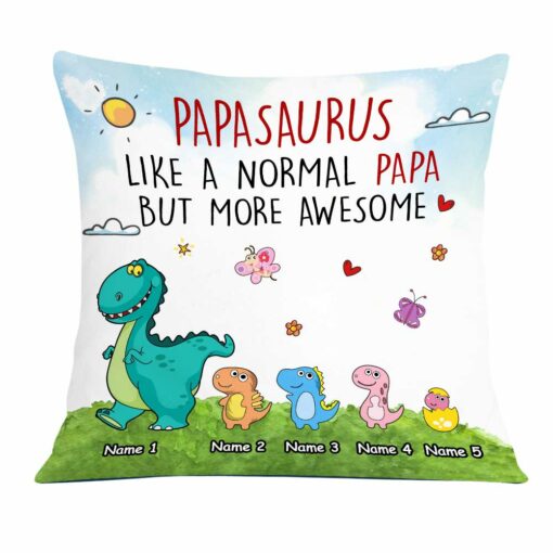 Personalized Love Dad Grandpa Dinosaurus Pillow