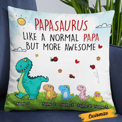 Personalized Love Dad Grandpa Dinosaurus Pillow