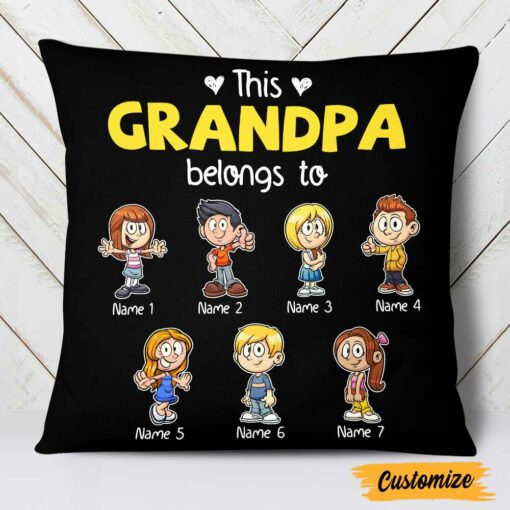 Personalized Love Dad Grandpa Grandkids Pillow