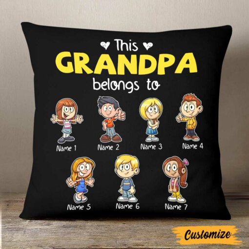 Personalized Love Dad Grandpa Grandkids Pillow