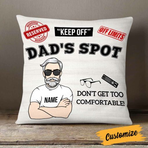 Personalized Love Dad Grandpa Spot Funny Pillow