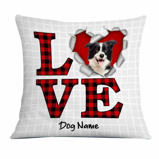 Personalized Love Dog Valentine Pillow