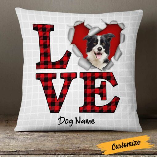 Personalized Love Dog Valentine Pillow