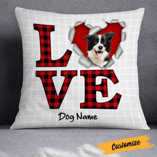 Personalized Love Dog Valentine Pillow