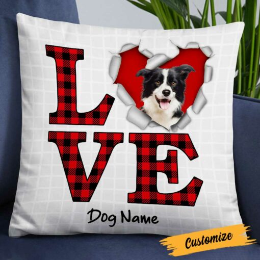 Personalized Love Dog Valentine Pillow