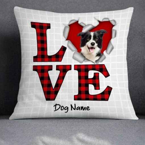 Personalized Love Dog Valentine Pillow