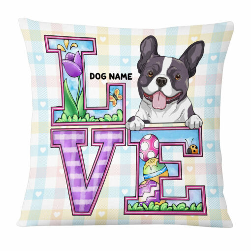 Personalized Love Easter Dog Mom Pillow