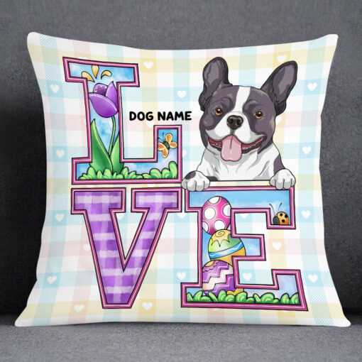 Personalized Love Easter Dog Mom Pillow