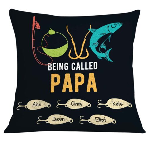 Personalized Love Fishing Dad Grandpa Papa Pillow